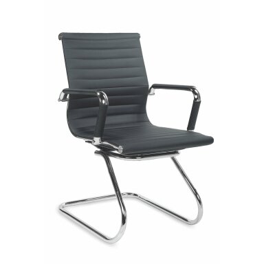 PRESTIGE SKID juoda biuro kėdė ant metalinio stovo