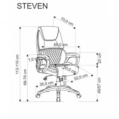 STEVEN biuro kėdė su ratukais 9