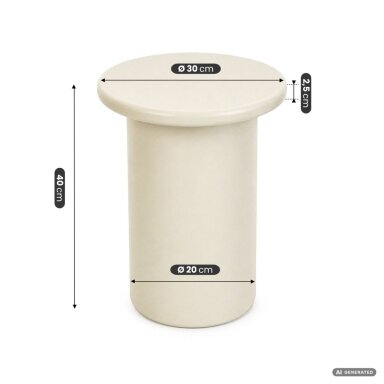 Apvalus žurnalinis staliukas MONO 30 cm