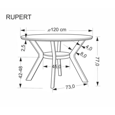 Apvalus stalas RUPERT 2