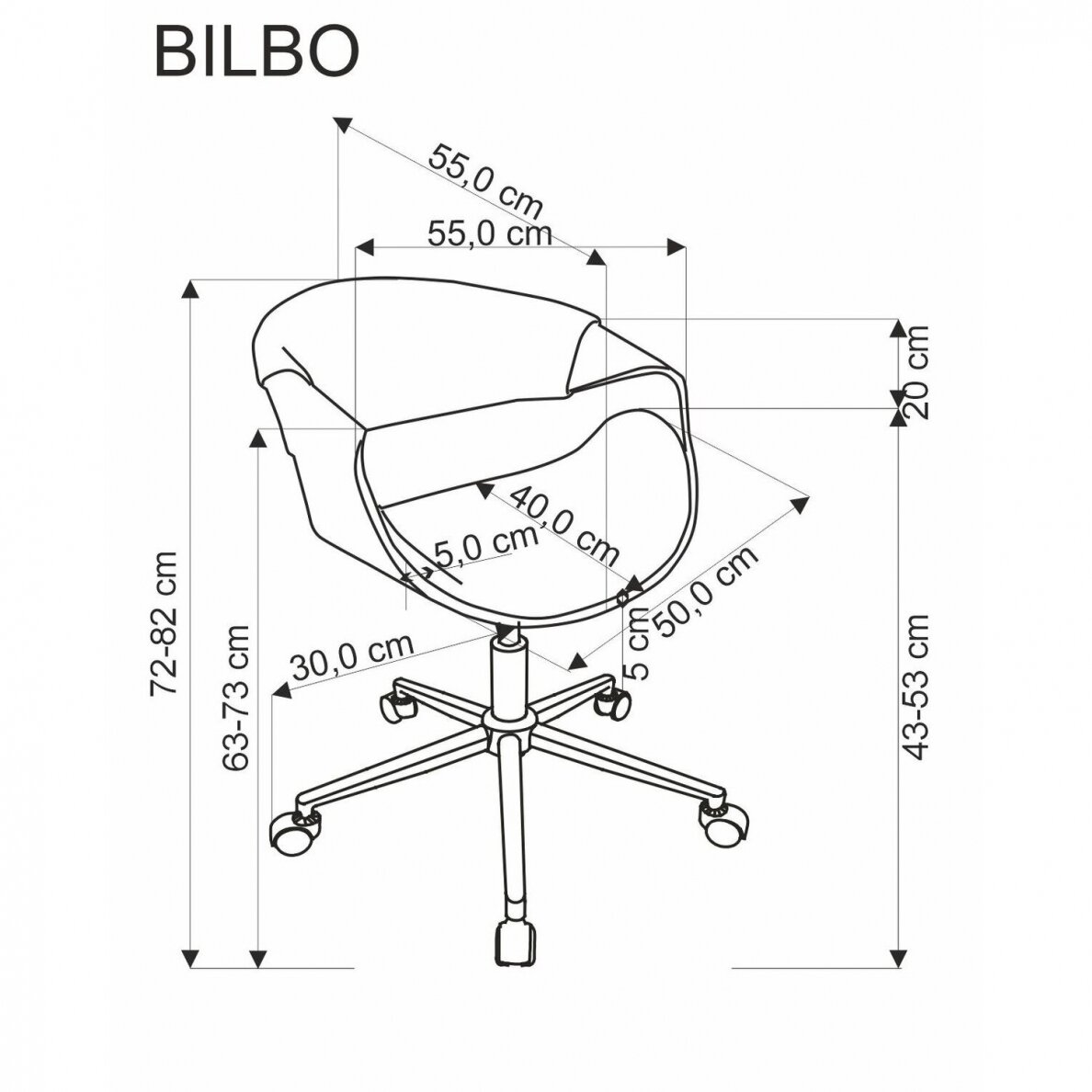 BILBO biuro kėdė su ratukais 7 BILBO biuro kėdė su ratukais 7