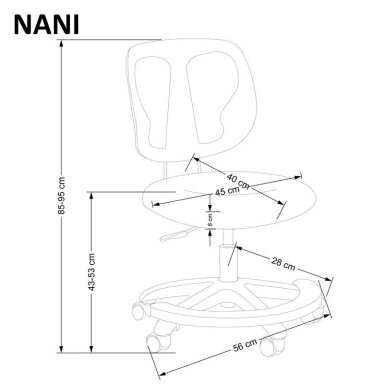 Darbo kėdė NANI Pilka