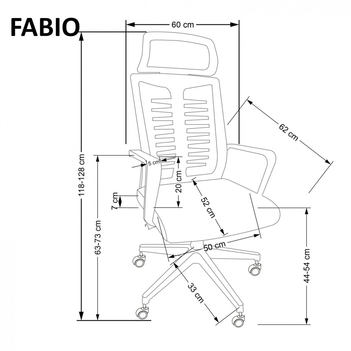 FABIO biuro kėdė su ratukais 8 FABIO biuro kėdė su ratukais 8