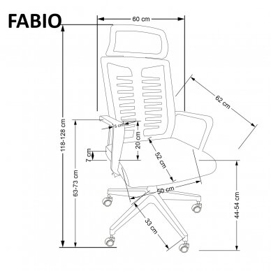 FABIO biuro kėdė su ratukais 8 FABIO biuro kėdė su ratukais 8