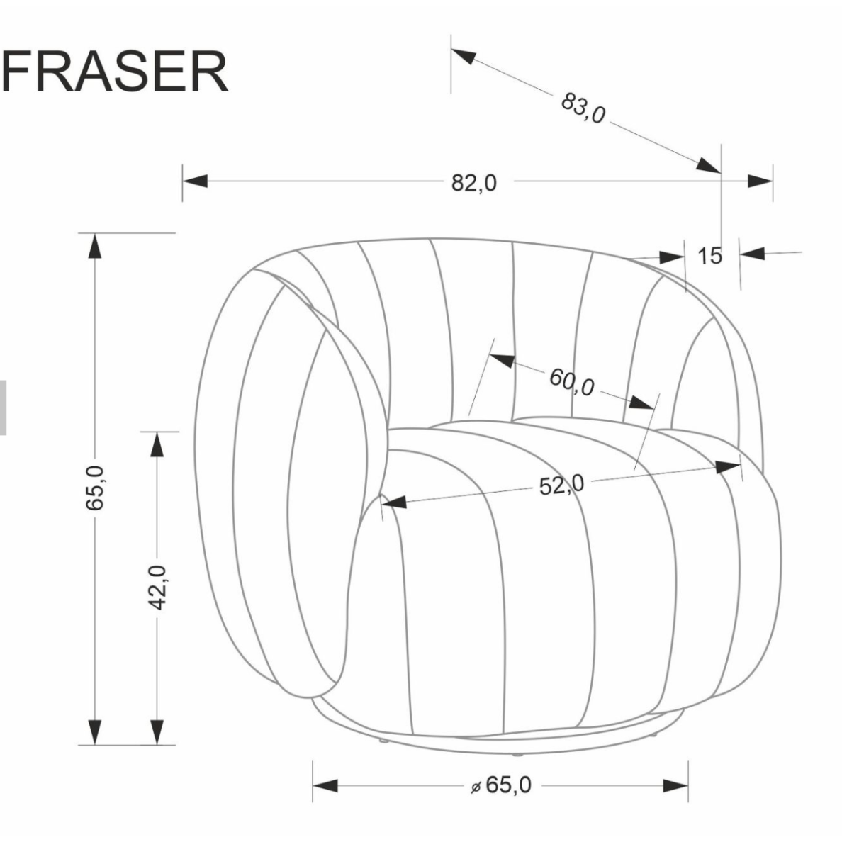 Sukamas Fotelis FRASER 2