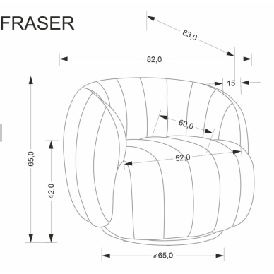 Sukamas Fotelis FRASER 2