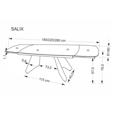 Išskleidžiamas Stalas SALIX 7