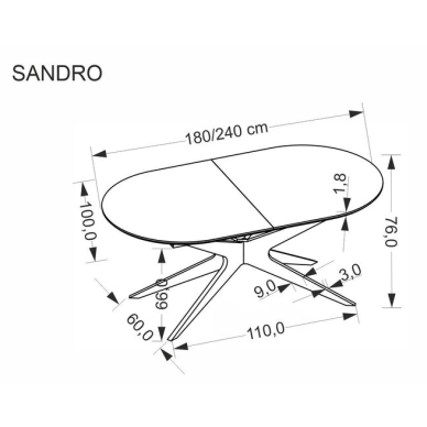 Išskleidžiamas Stalas SANDRO 2
