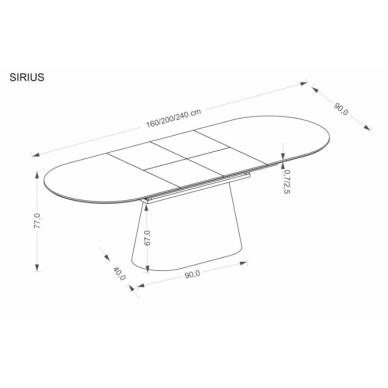 Išskleidžiamas Stalas SIRIUS 3