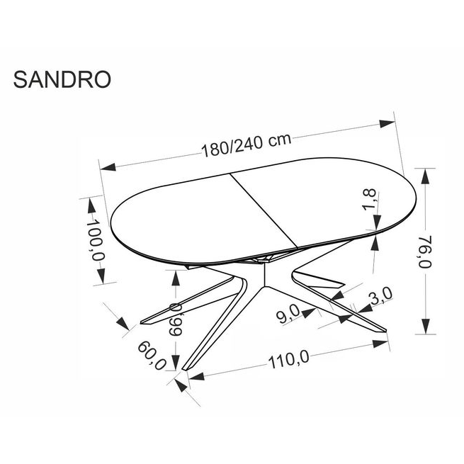 Išskleidžiamas Stalas SANDRO 2