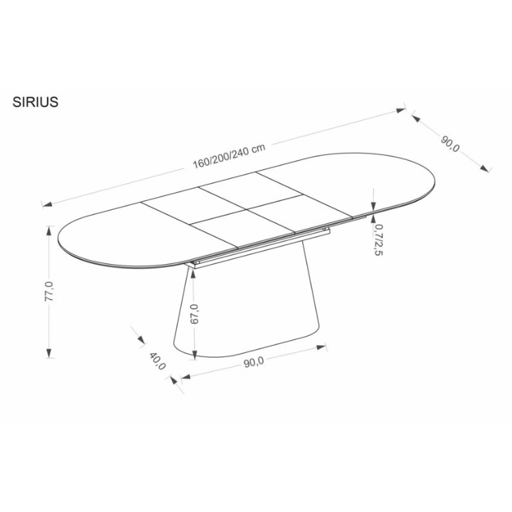 Išskleidžiamas Stalas SIRIUS 3