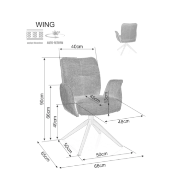 Kėdė sukamoji WING BREGO