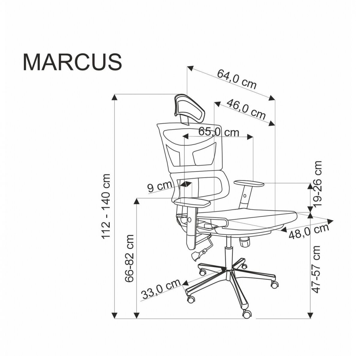 MARCUS ergonominė biuro kėdė su ratukais 12
