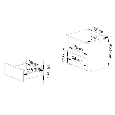 Naktinis staliukas CL1 PK 2