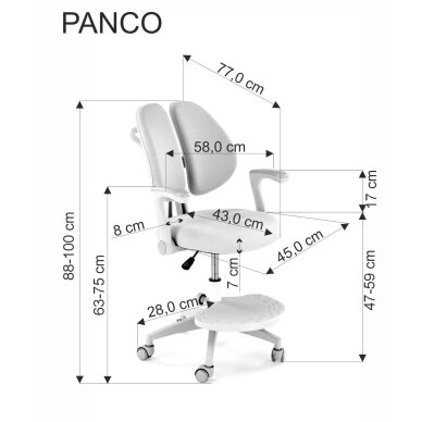 PANCO žydra biuro kėdė su ratukais 14 PANCO žydra biuro kėdė su ratukais 14