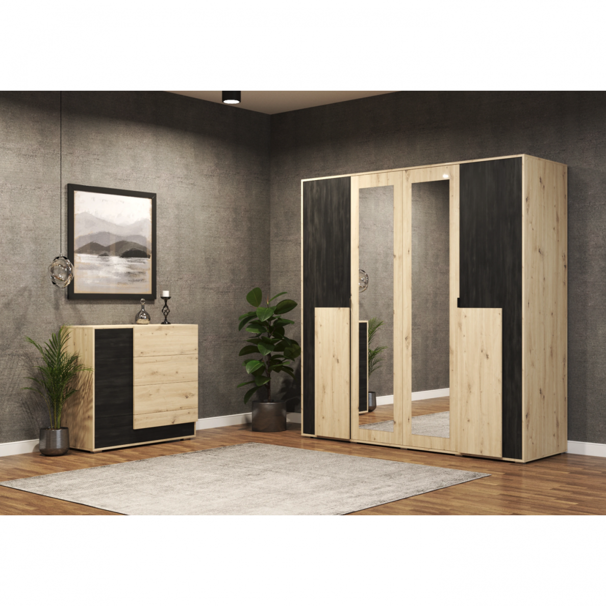 Rinkinys spinta ir komoda BF Rinkinys spinta ir komoda BF