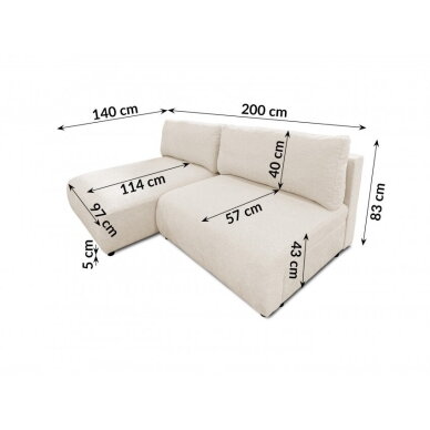 Universalus Minkštas kampas Luno 2