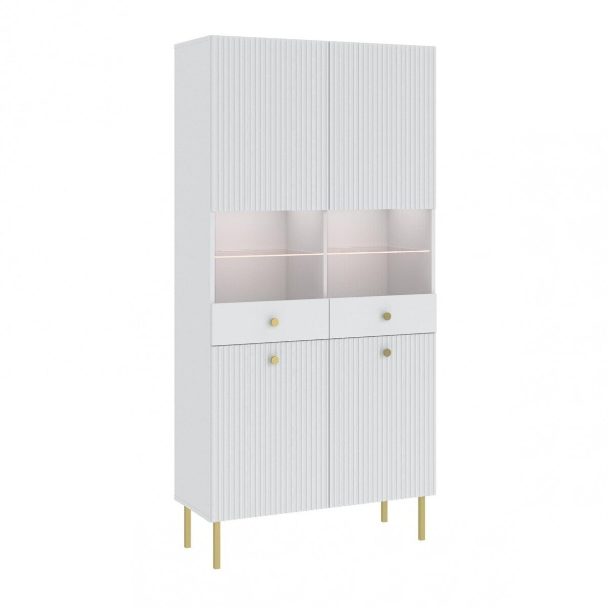 Vitrina Viena 4D Balta / Auksinė 3 Vitrina Viena 4D Balta / Auksinė 3