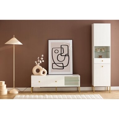 Vitrina Viena 2D Balta / Auksinė