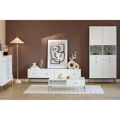 Vitrina Viena 4D Balta / Auksinė