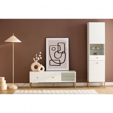 Vitrina Viena 2D Balta / Auksinė 1 Vitrina Viena 2D Balta / Auksinė 1