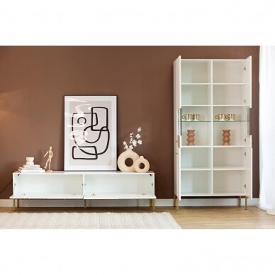 Vitrina Viena 4D Balta / Auksinė 2 Vitrina Viena 4D Balta / Auksinė 2