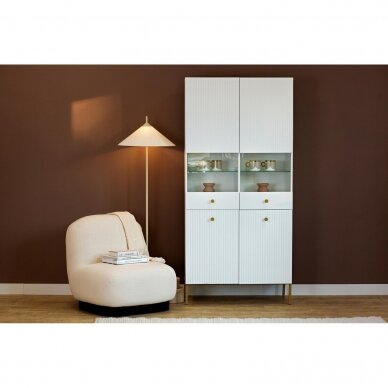 Vitrina Viena 4D Balta / Auksinė Vitrina Viena 4D Balta / Auksinė