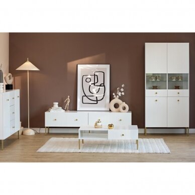 Vitrina Viena 4D Balta / Auksinė 1 Vitrina Viena 4D Balta / Auksinė 1